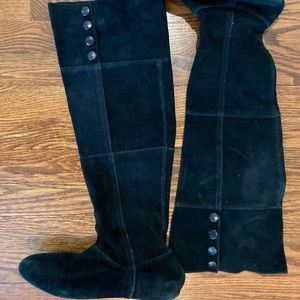 Black suede boots